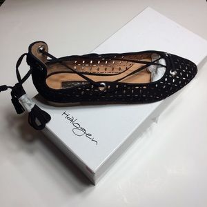 Halogen Nella Ghillie Black Ballet Women's Flats